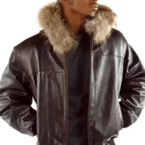 Pelle Pelle Hooded Script Leather Jacket view 2