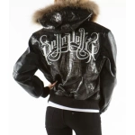 pelle pelle black hood leather jacke, pelle pelle store, pelle pelle jacket, black leather jacket