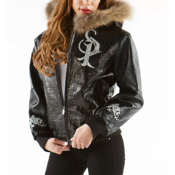 pelle pelle black hood leather jacke, pelle pelle store, pelle pelle jacket, black leather jacket