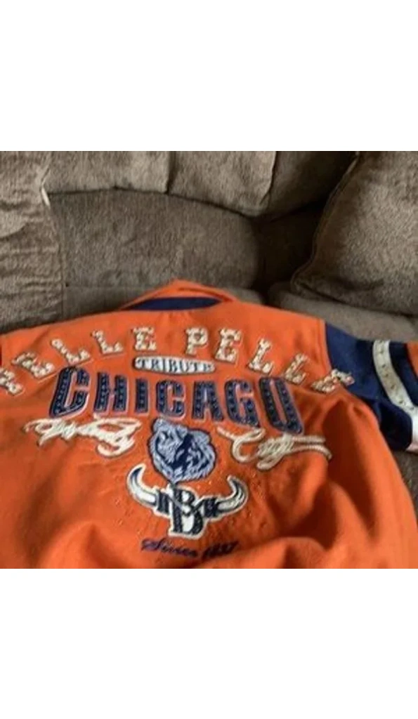 Pelle Pelle Orange Varsity Lettermen Jacket