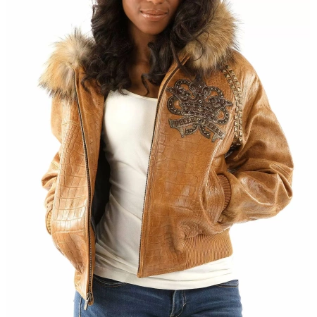 pelle pelle ornate heart leather jacket, pelle pelle store, pelle pelle jacket, brown leather jacket