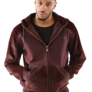 Pelle Pelle Ornate Maroon Hoodie view 1