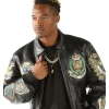 pelle pelle patched leather jacket, pelle pelle store, pelle pelle jacket, black leather jacket