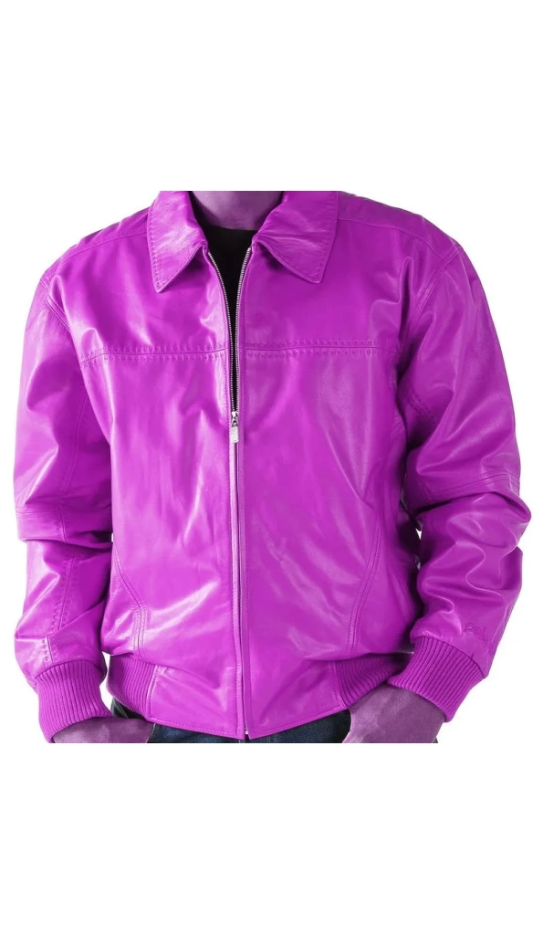 Pelle Pelle Stitch Purple Leather Jacket