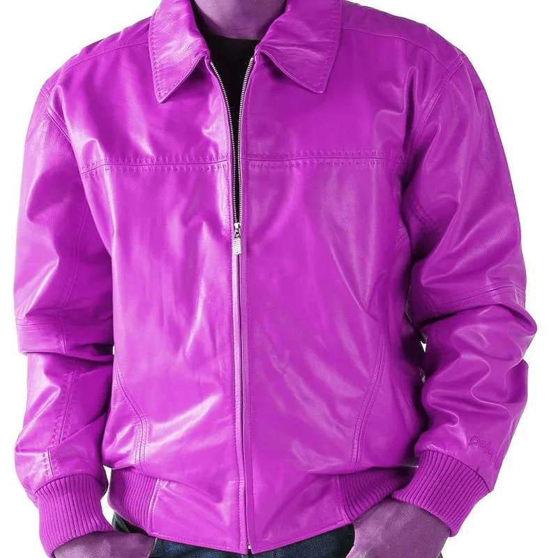 Pelle Pelle Stitch Purple Leather Jacket
