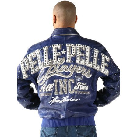 pelle pelle players blue leather jacket , pelle pelle store, pelle pelle jacket, blue leather jacket