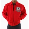 pelle pelle red studded wool jacket, pelle pelle store, pelle pelle jacket, red wool jacket