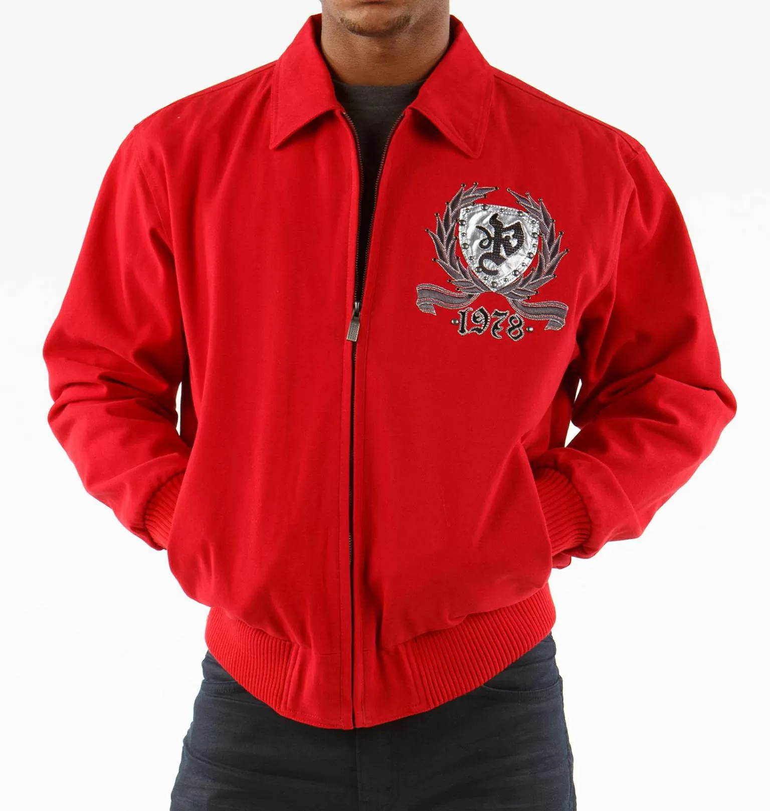 Pelle Pelle Red Studded Wool Jacket view 2
