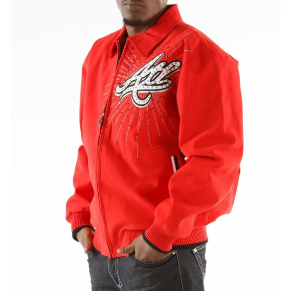 pelle pelle red tribute special cut jacket, pelle pelle store, pelle pelle jacket, red wool jacket