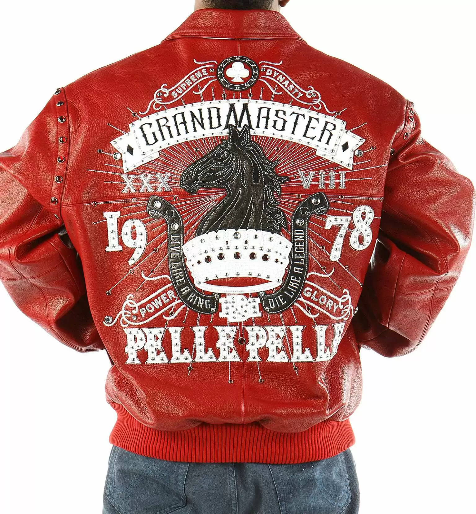 Pelle Pelle Red Studded Leather Jacket
