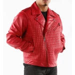 pelle pelle red biker leather jacket, pelle pelle store, pelle pelle jacket, red leather jacket