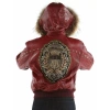 pelle pelle red hooded studded jacket, pelle pelle store, pelle pelle jacket, red leather jacket