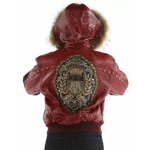 pelle pelle red hooded studded jacket, pelle pelle store, pelle pelle jacket, red leather jacket