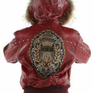 Pelle Pelle Red Hooded Studded Jacket