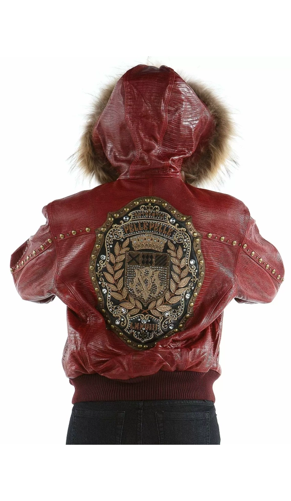 Pelle Pelle Red Hooded Studded Jacket