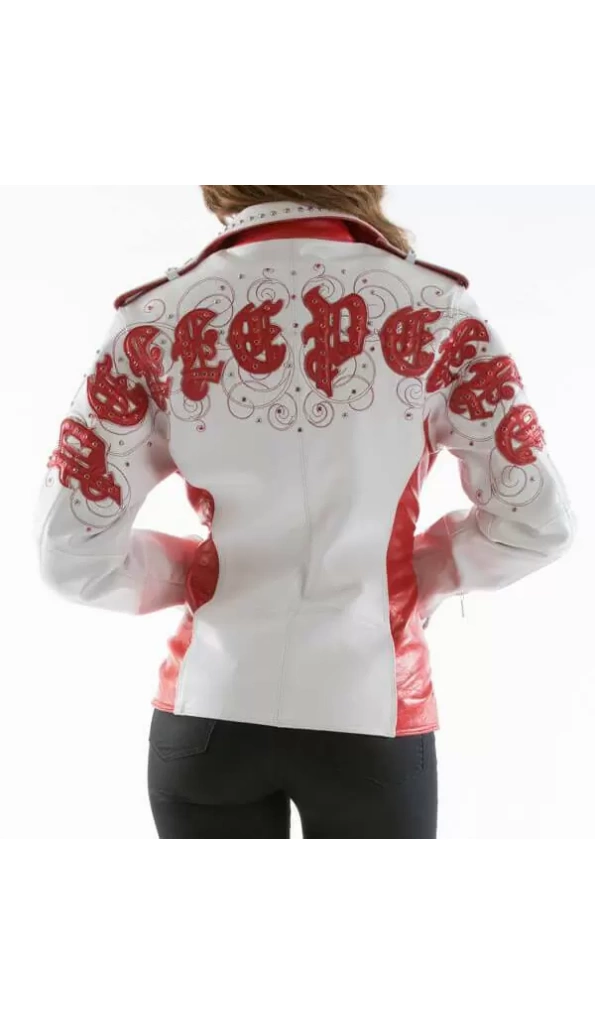 Pelle Pelle White Studded Leather Jacket