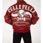 pelle pelle red worlds best studded jacket, pelle pelle store, pelle pelle jacket, red leather jacket