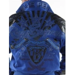 pelle pelle royal blue reign supreme jacket, pelle pelle store,royal blue wool jacket