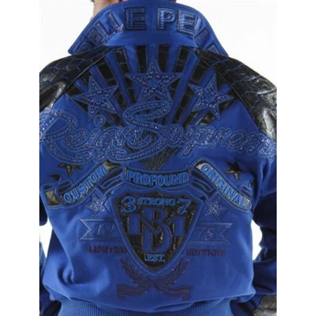 pelle pelle royal blue reign supreme jacket, pelle pelle store,royal blue wool jacket