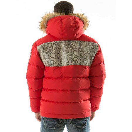 pelle pelle snakeskin bubble red coat, pelle pelle store,red jacket