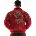 pelle pelle snakeskin dragon cabernet jacket, pelle pelle store,red wool jacket