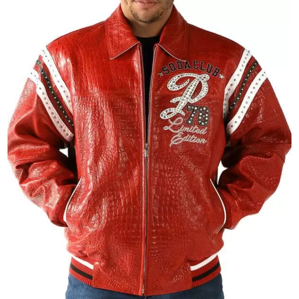 pelle pelle red soda club studded jacket, pelle pelle store,red leather jacket