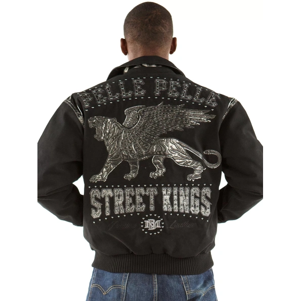 pelle pelle street kings black jacket, pelle pelle store,black wool jacket