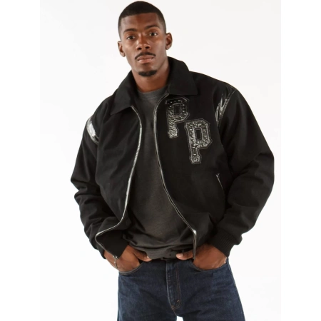 pelle pelle street kings black jacket, pelle pelle store,black wool jacket