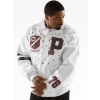 pelle pelle studded letterman white jacket, pelle pelle store,white leather jacket