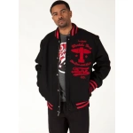 pelle pelle black varsity jacket, pelle pelle store,balck wool jacket