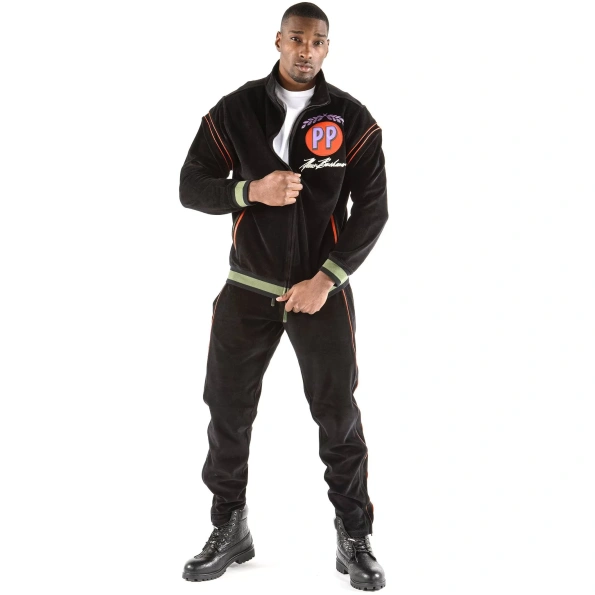 pelle pelle throwback black warmup set, pelle pelle store,balck wool jacket