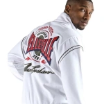 pelle pelle throwback velour warmup set, pelle pelle store,white jacket