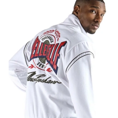 pelle pelle throwback velour warmup set, pelle pelle store,white jacket