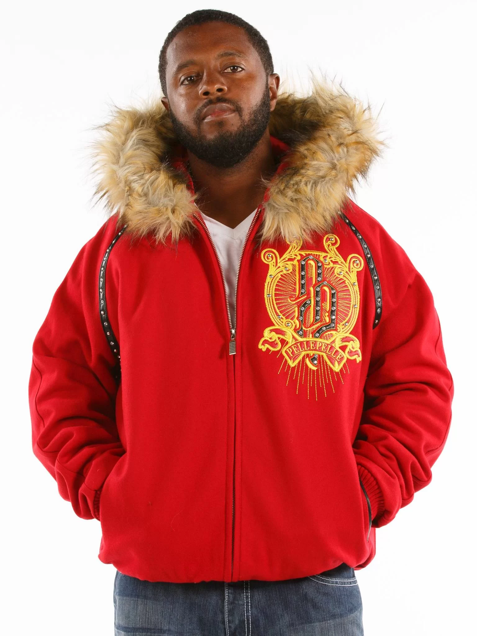 Pelle Pelle Top Brass Red Coat view 2