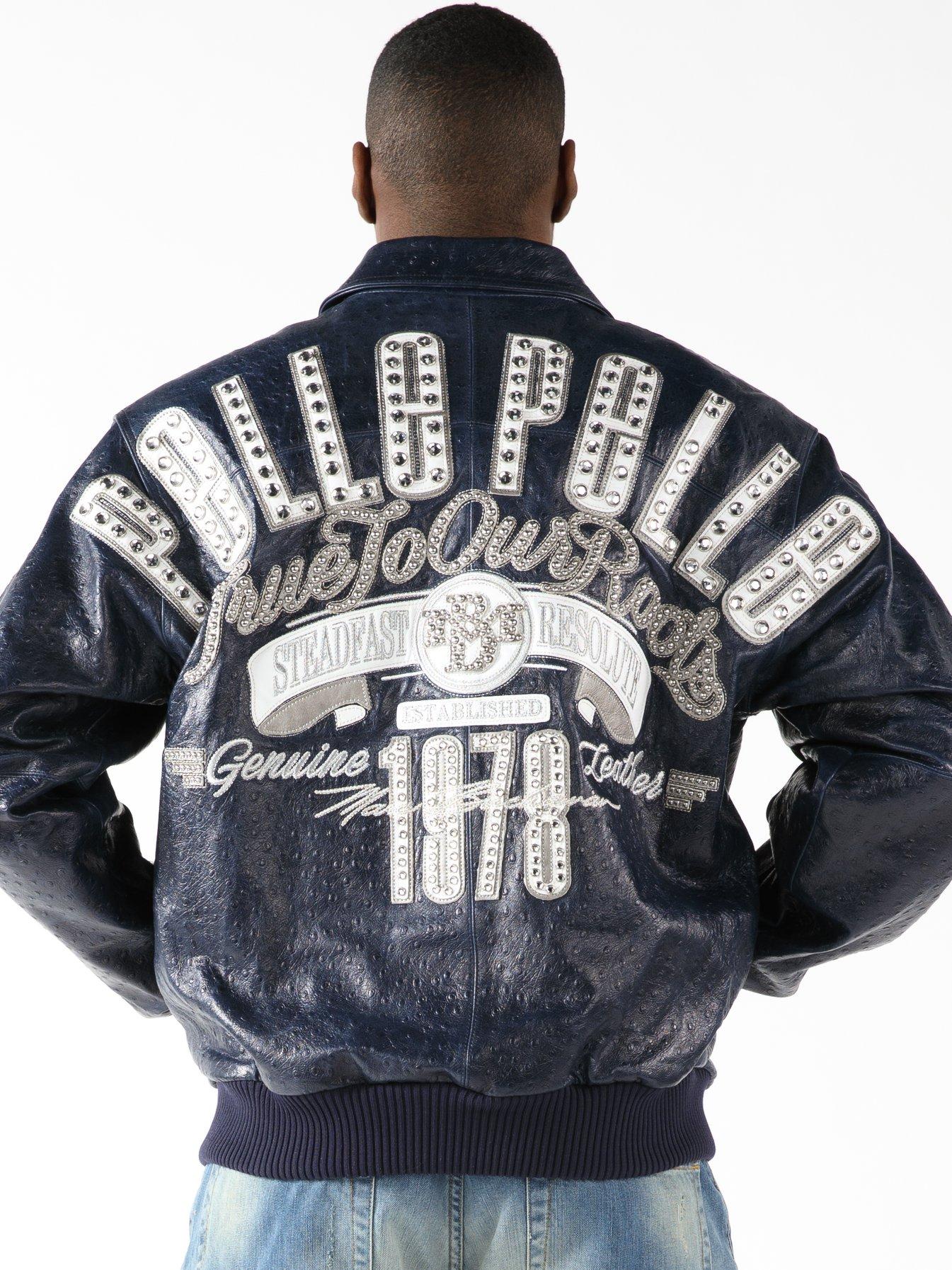 pelle pelle true to our roots blue jacket, pelle pelle store,blue leather jacket