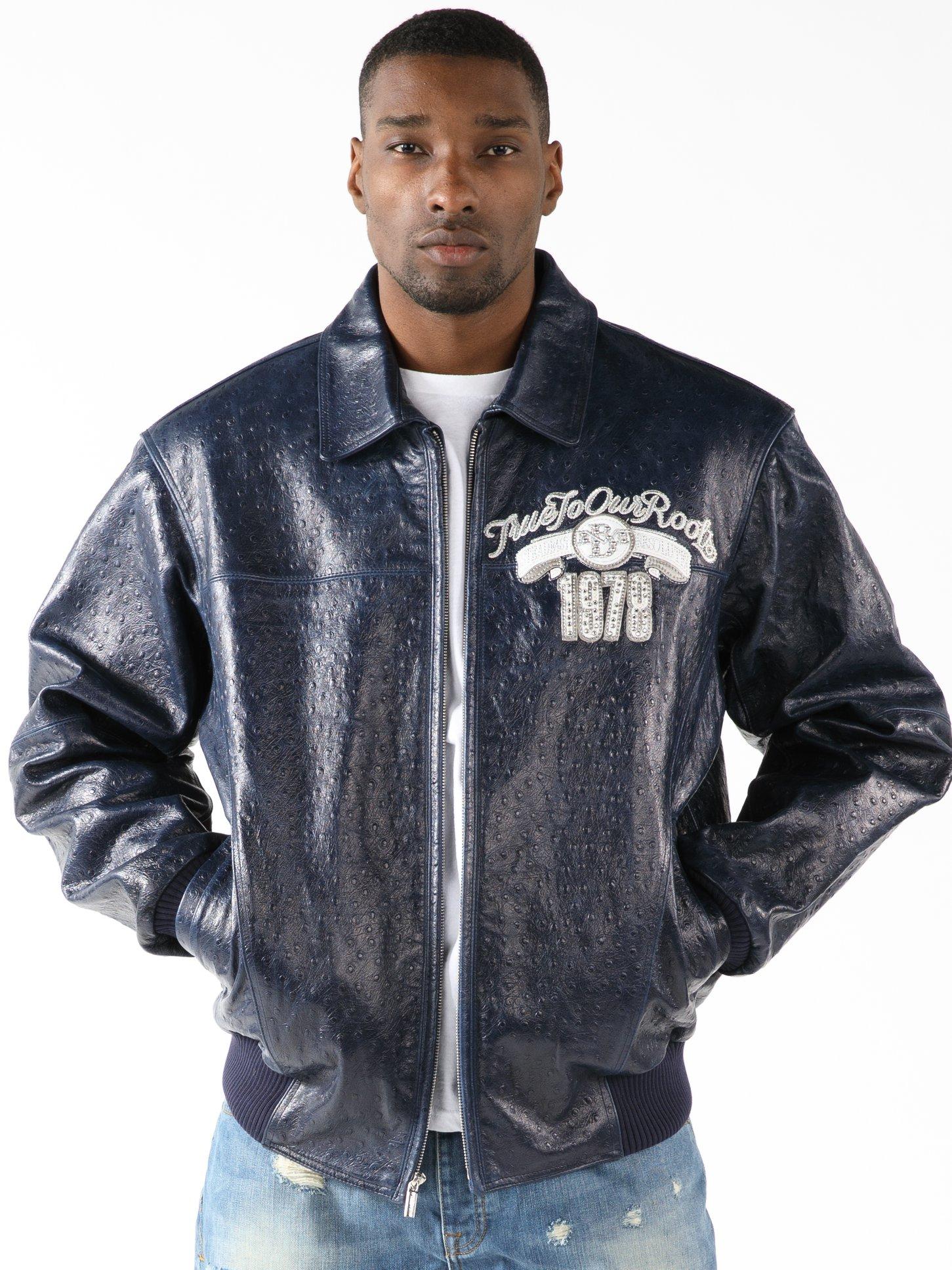 pelle pelle true to our roots blue jacket, pelle pelle store,blue leather jacket