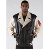 pelle pelle varsity biker plush jacket, pelle pelle store, black leather jacket