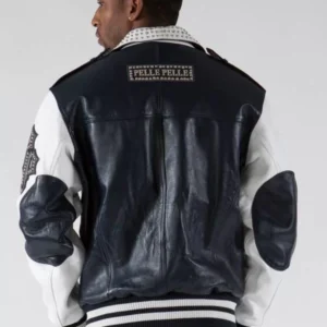 Pelle Pelle Varsity Biker Navy Plush Jacket view 2