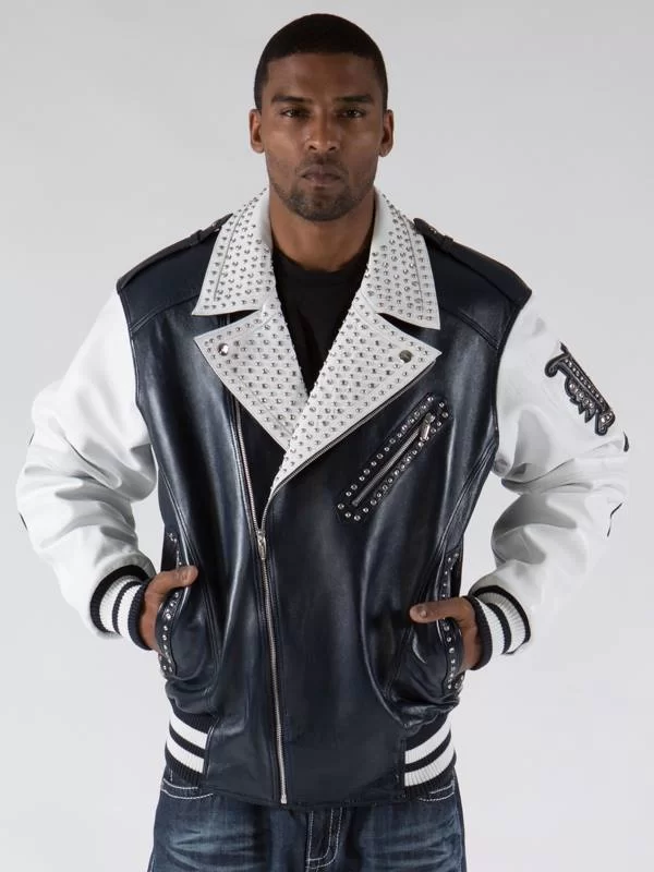 Pelle Pelle Varsity Biker Navy Plush Jacket