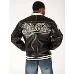 pelle pelle varsity bomber jacket, pelle pelle store, black jacket