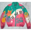 pelle pelle marc buchanan leather jacket, pelle pelle store, pelle pelle jacket,pink and green leather jacket