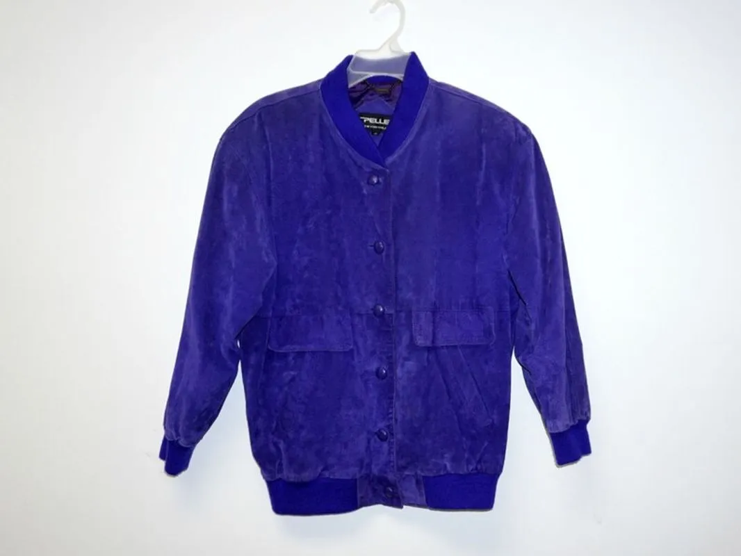 Pelle Pelle Purple Suede Bomber Jacket