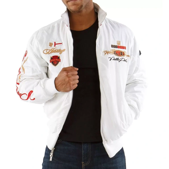 pelle pelle white heritage sport jacket , pelle pelle store, pelle pelle jacket, white wool jacket