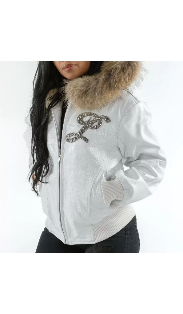 Pelle Pelle White Hooded Leather Jacket