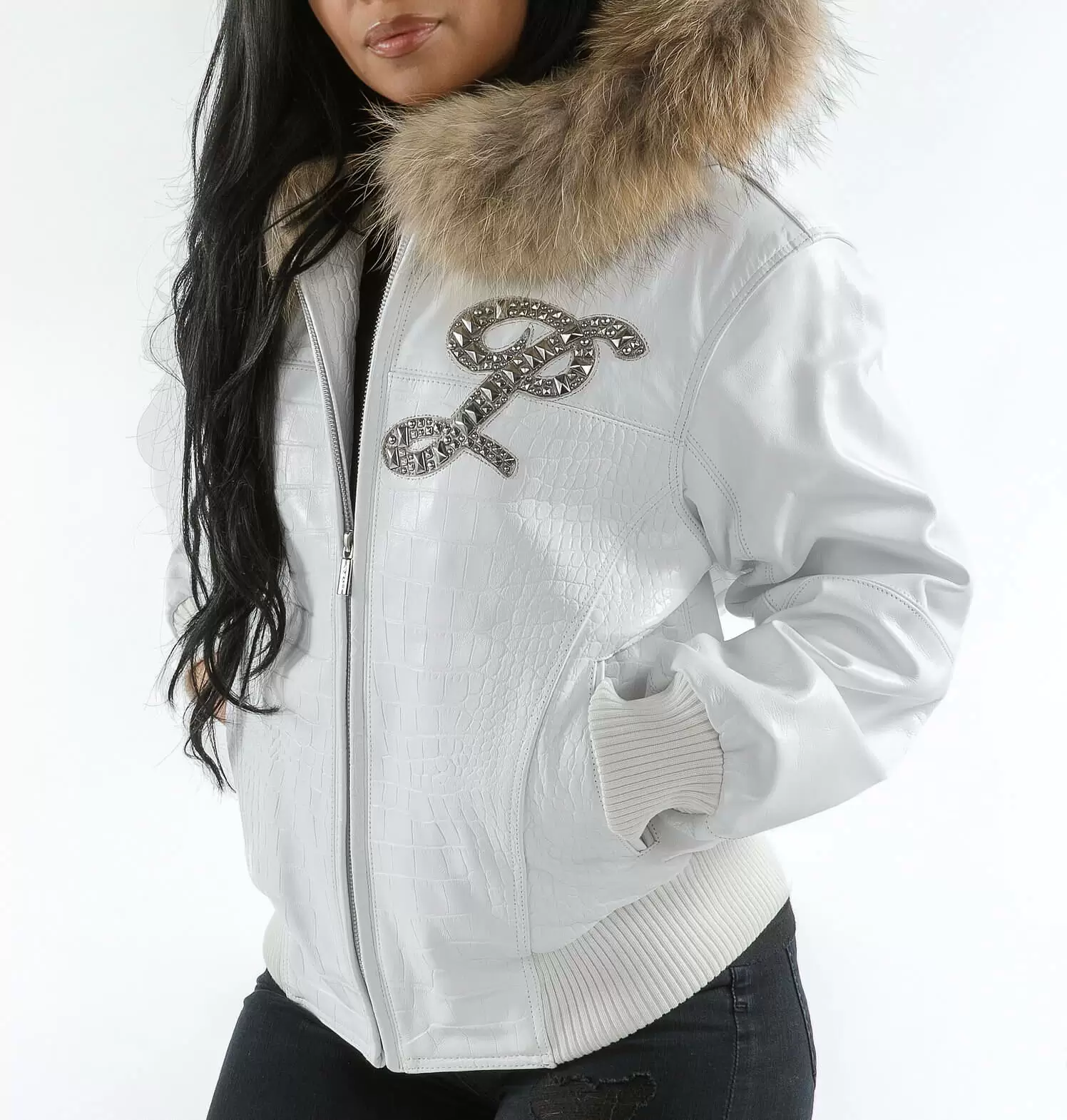 Pelle Pelle White Hooded Leather Jacket