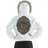 pelle pelle white hooded studded jacket, pelle pelle store, pelle pelle jacket, white leather jacket