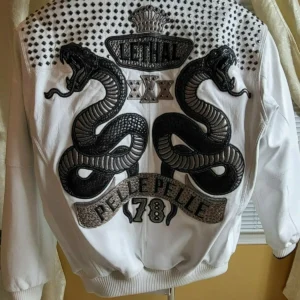 Pelle Pelle White Studded Leather Jacket