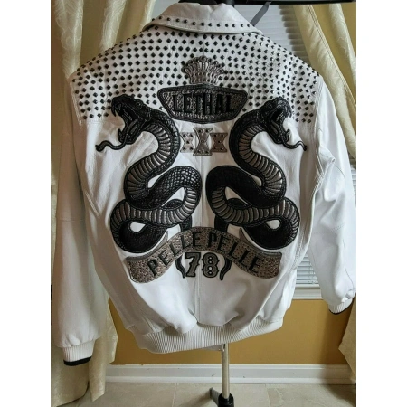 pelle pelle white studded leather jacket, pelle pelle store, pelle pelle jacket, white leather jacket