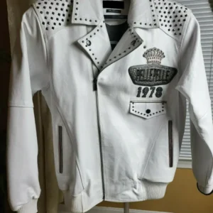 Pelle Pelle White Studded Leather Jacket view 2