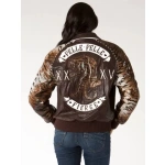 pelle pelle cheetah sleeves brown jacket, pelle pelle store, pelle pelle jacket, brown leather jacket